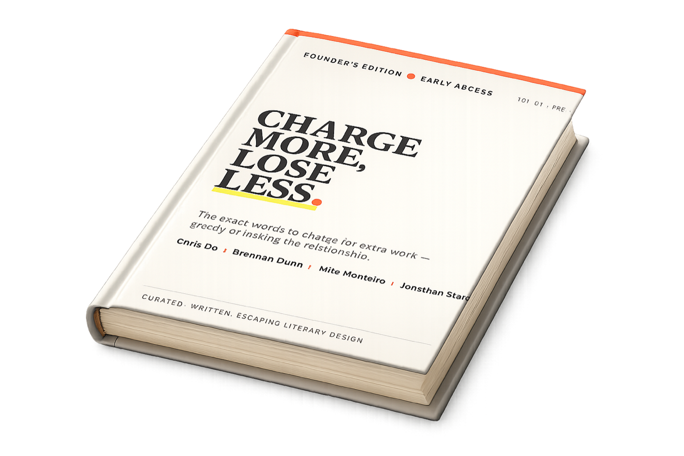The Charge More, Lose Less hardcover lying on a table.